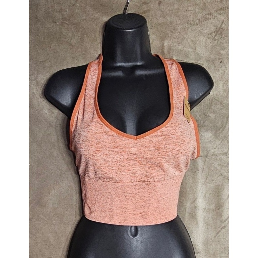 NWT Victoria's Secret Pink Seamless Sports‎ Bra Orange Space Dye Large
